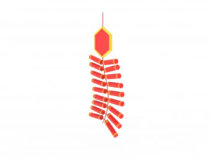 New Year Firecracker v001 3D Model