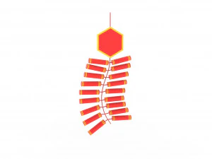 New Year Firecracker v001 3D Model
