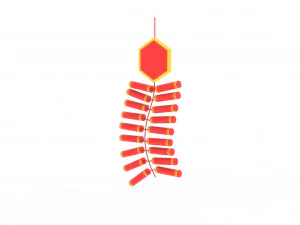 New Year Firecracker v001 3D Model