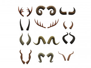 Horn Pack v001 3D Модель