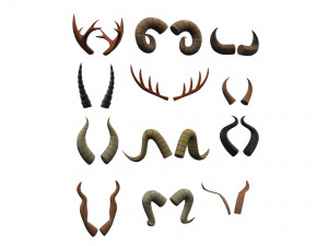 Horn Pack v001 3D Модель