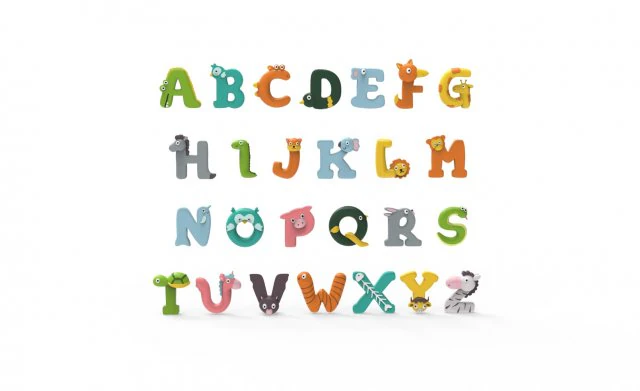 漫画の動物のアルファベット v005 3Dモデル .c4d .max .obj .3ds .fbx .stl .blend