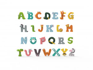 漫画の動物のアルファベット v005 3Dモデル