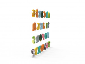 Cartoon Animal Alphabet v005 Modèle 3D