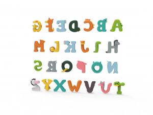 漫画の動物のアルファベット v005 3Dモデル