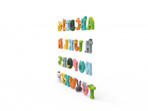 Cartoon Animal Alphabet v005 Modèle 3D