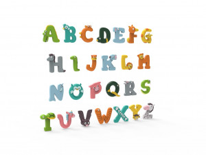 Cartoon Animal Alphabet v005 Modèle 3D