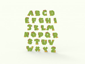 Alphabet Animal Dinosaur v001 3D Model