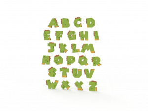 Alphabet Animal Dinosaur v001 Modelo 3D
