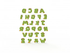Alphabet Animal Dinosaur v001 3D Model