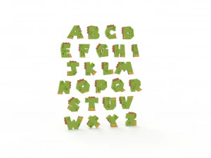 Alphabet Animal Dinosaur v001 3D Model