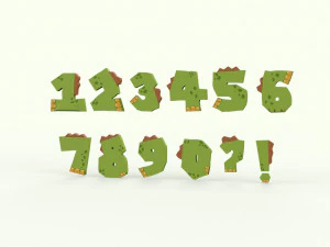 ナンバーズ動物恐竜 v001 3Dモデル