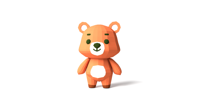 Character B100 Bear Cute Model 3D .c4d .max .obj .3ds .fbx .stl .blend 