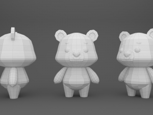 Character B100 Bear Cute Model 3D