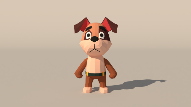 Character B098 Dog Cute Modèle 3D .c4d .max .obj .3ds .fbx .stl .blend