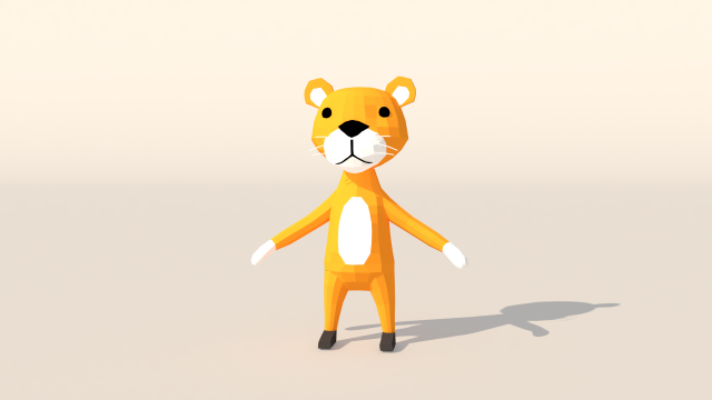 Character B097 Tiger Cute 3Dモデル .c4d .max .obj .3ds .fbx .stl .blend 