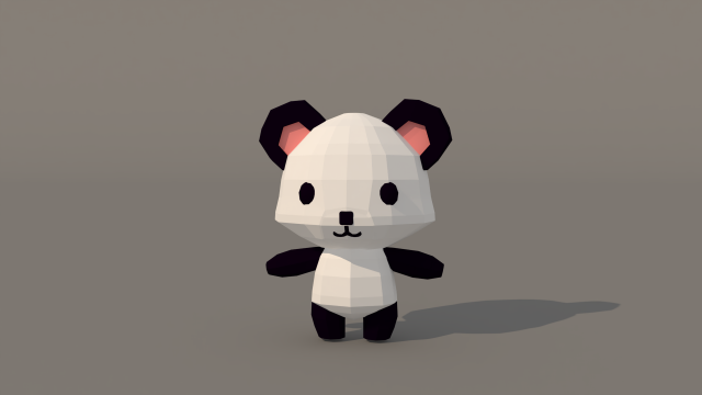 Character B096 Panda Cute 3D 모델 .c4d .max .obj .3ds .fbx .stl .blend 