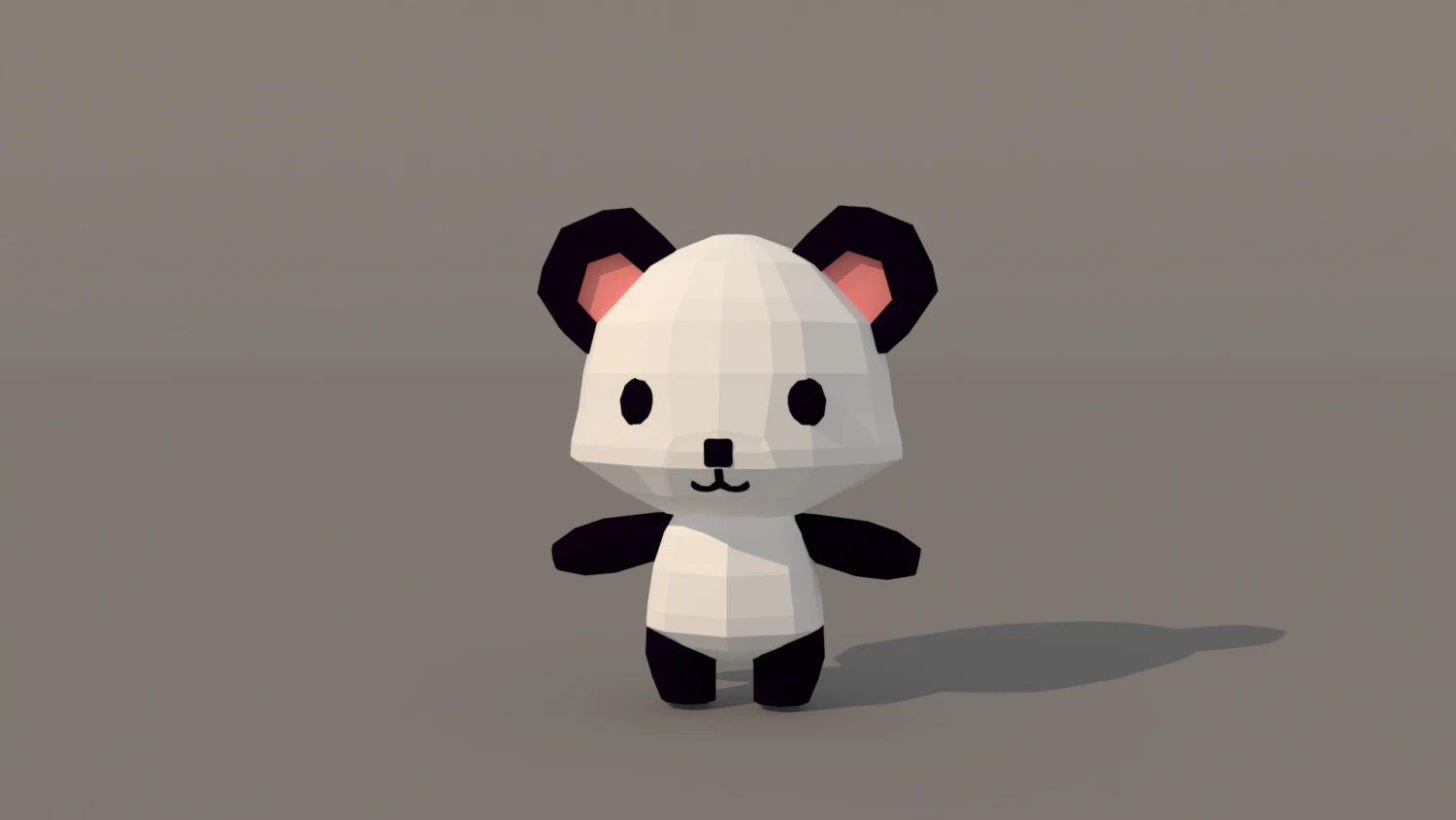 Character B096 Panda Cute 3D Model .c4d .max .obj .3ds .fbx .stl .blend 