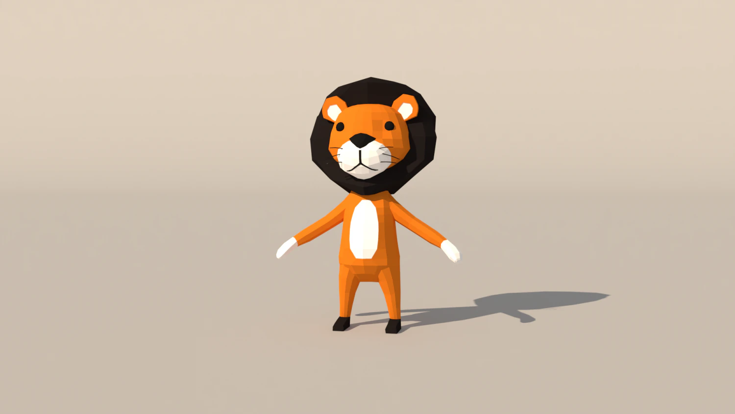 Character B094 Lion Cute 3D Model .c4d .max .obj .3ds .fbx .stl .blend
