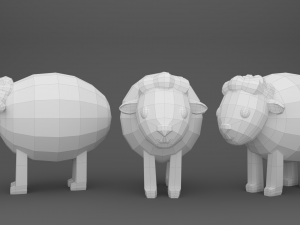 Character B093 Sheep Cute 3D मॉडल