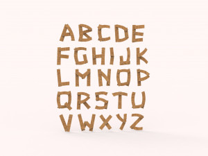 Wood alphabet v001 3D मॉडल