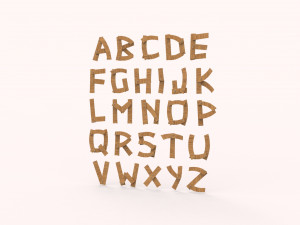 Wood alphabet v001 3D 模型
