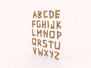 Wood alphabet v001 3D 模型