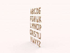 Wood alphabet v001 3D 模型