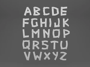 Wood alphabet v001 3D Model