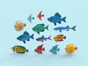 Fish Sea Collection 6 low poly 3Dモデル