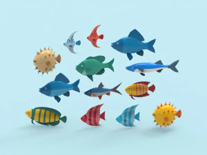 Fish Sea Collection 6 low poly 3D Model