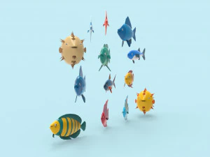 Fish Sea Collection 6 low poly 3D Model