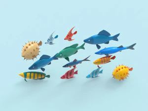 Fish Sea Collection 6 low poly 3D Model