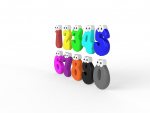 Cartoon Number v005 Model 3D