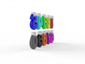 Cartoon Number v005 3D Model