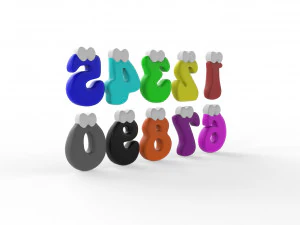 Cartoon Number v005 3D Model