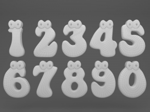 Cartoon Number v005 Model 3D