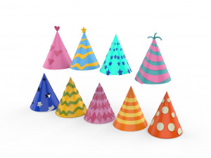 Birthday Hat Collection v001 3D Model