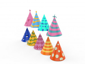 Birthday Hat Collection v001 3D Model