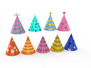 Birthday Hat Collection v001 3D Model