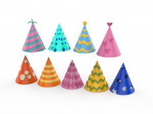 Birthday Hat Collection v001 3D Model