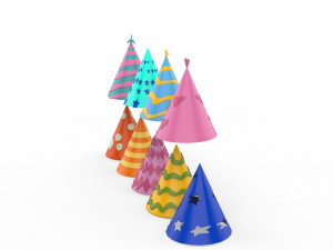 Birthday Hat Collection v001 3D Model