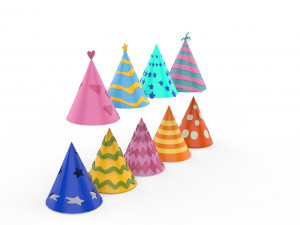 Birthday Hat Collection v001 3D Model