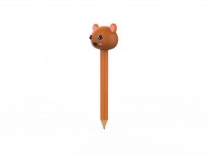 Pencil bear school supplies v001 3D Модель