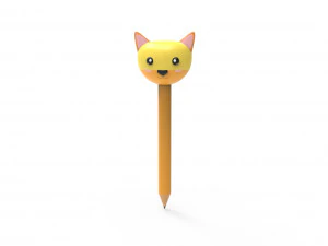 पेंसिल बिल्ली स्कूल आपूर्ति v001 3D मॉडल