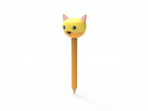 Pencil cat school supplies v001 3D 模型