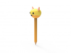 Pencil cat school supplies v001 3D 模型