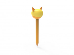 Pencil cat school supplies v001 3D 模型