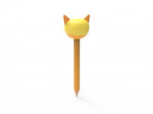 Pencil cat school supplies v001 3D 模型
