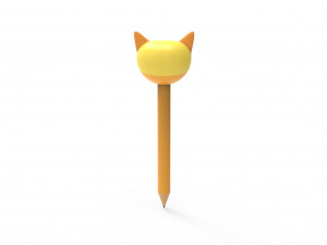 Pencil cat school supplies v001 3D 模型